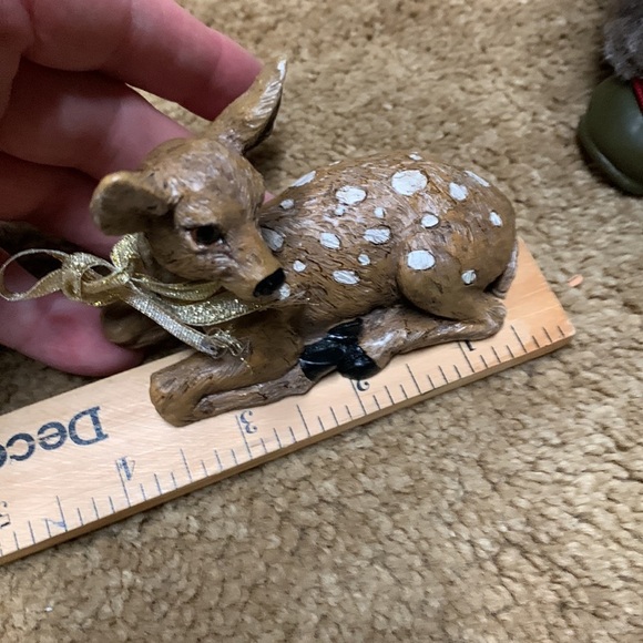 Kirkland Signatures Fabric Mache Classical Santa w/ tiny laying Reindeer Vintage - Picture 15 of 16